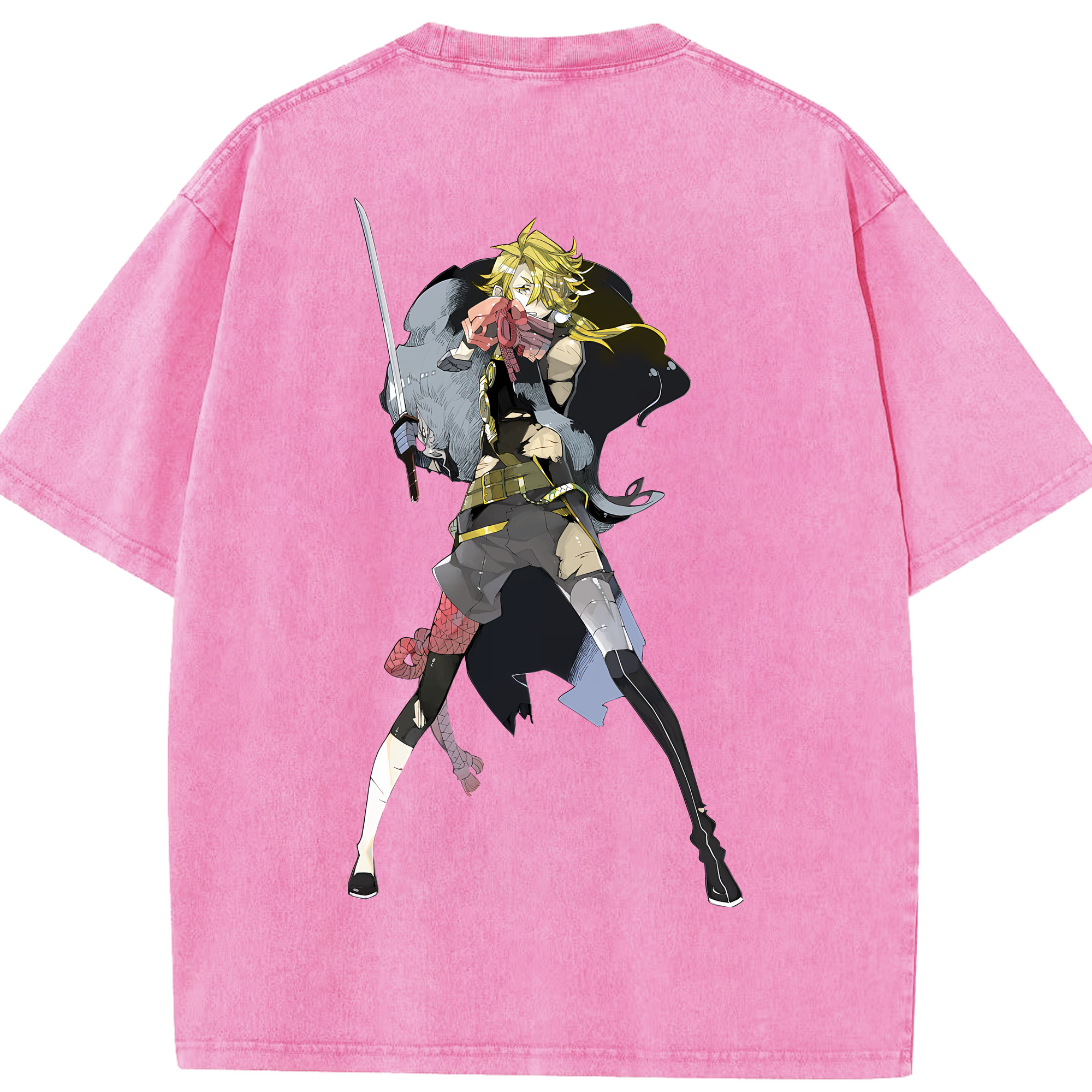 （画像用） 刀剣乱舞 Touken Ranbu 綿100% ヴィンテージ風 半袖Tシャツ（背面プリント）